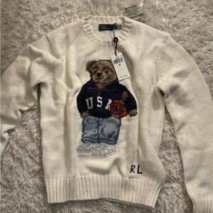 Polo Bear Ralph Lauren Cotton-Linen Crewneck Sweater